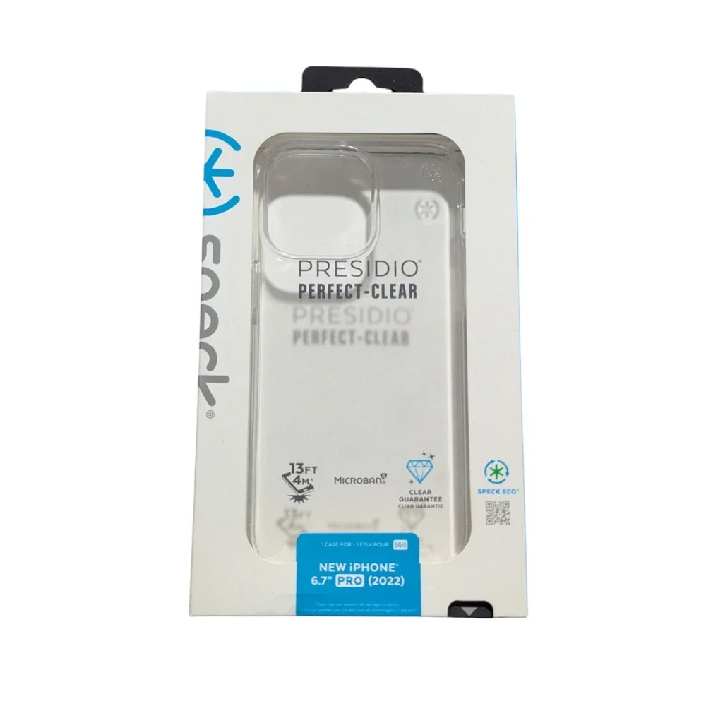 B9. Speck Presidio Perfect-Clear Case For Apple iPhone 14 Pro Max -‎ New!